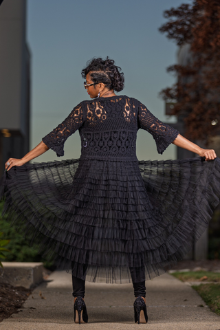 Falling Petals Crochet Duster