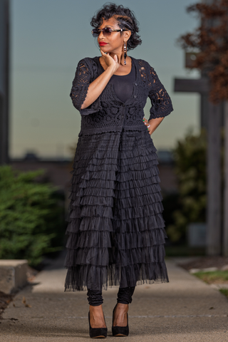 Falling Petals Crochet Duster