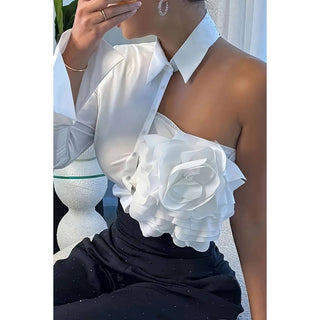 Bloom Drama Button-Up 🤍✨