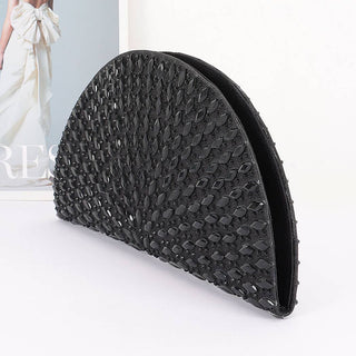 Rhinestone Half Moon Party Clutch