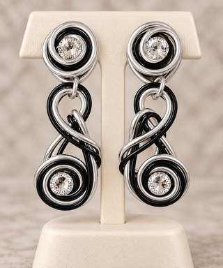 Silver Meets Midnight (2) Statement Earrings
