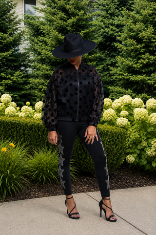 Sheer Dots Bomber 🖤