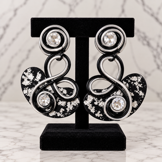 Twisted in Contrast Statement Earrings