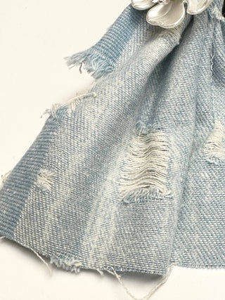 Pearls & Denim Petals Earrings