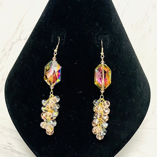 Sage Whisper Blush Cluster Earrings