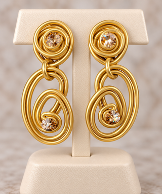 Golden Flourish Statement Earrings