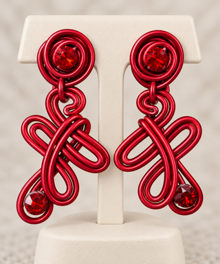 Red Haute Entanglement Statement Earrings