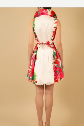 Samuel Dong's Printed Double Collared Bubble Dress - 2026 Colors