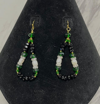Pearlized Emerald Hoops