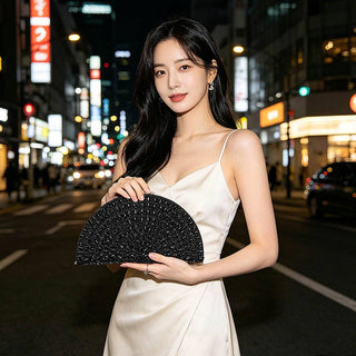 Rhinestone Half Moon Party Clutch