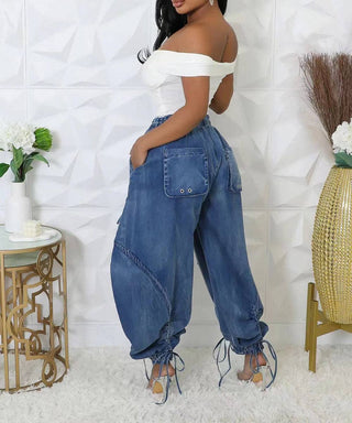 🤍 Laid-Back Drawstring Denim