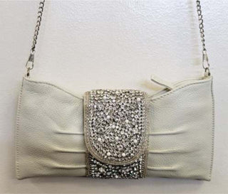 Leather Bow Bling Clutch 🖤✨
