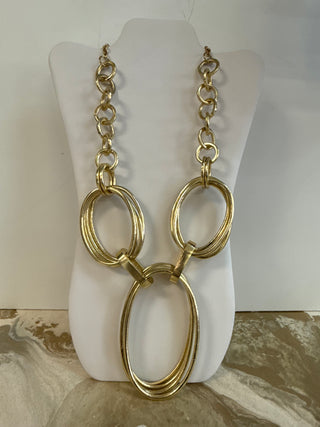 Golden Oval Empire Necklace