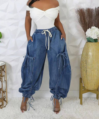 🤍 Laid-Back Drawstring Denim