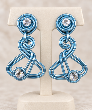 Blue Infinity Statement Earrings