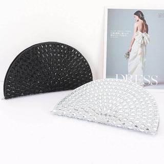 Rhinestone Half Moon Party Clutch