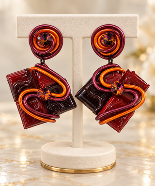 Twisted in Cabernet Earrings