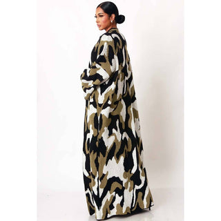 🌿 Urban Camo Cocoon Cardigan