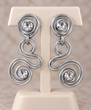 Silver Rhapsody "2" Statement Earrings