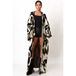 🌿 Urban Camo Cocoon Cardigan