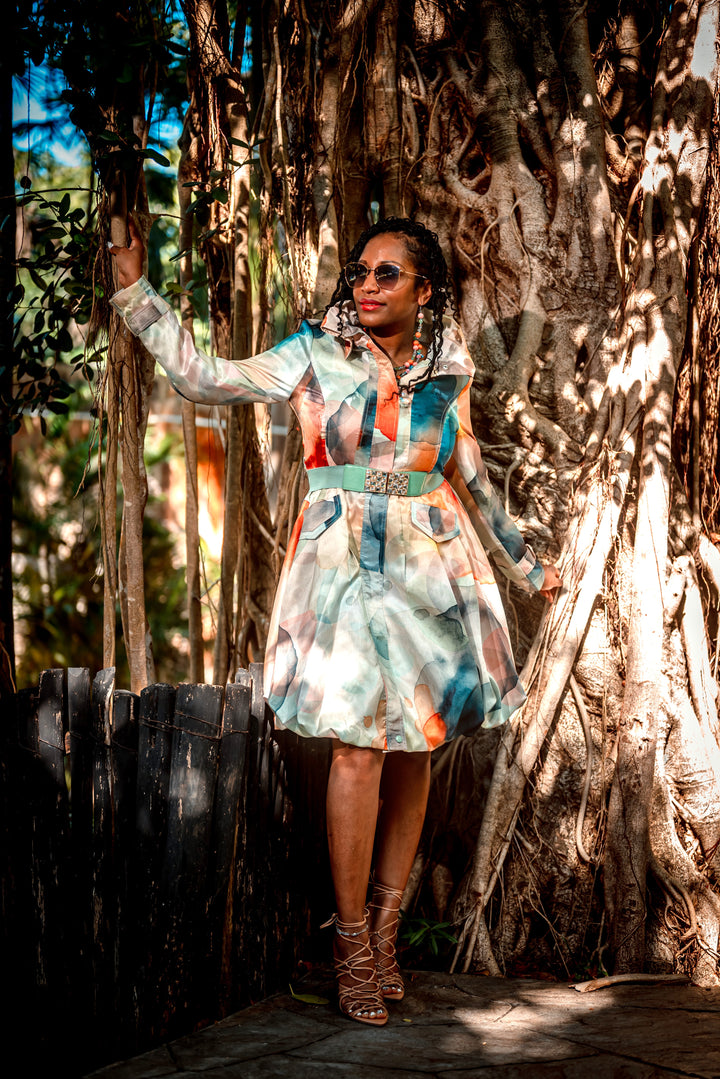 Samuel Dong's Printed Bubble Coat Dress - (19 Options)