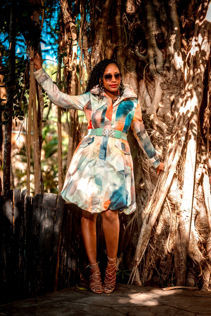 Samuel Dong's Printed Bubble Coat Dress - (19 Options)