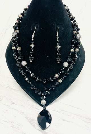 Black Diamond Necklace Set 🖤✨