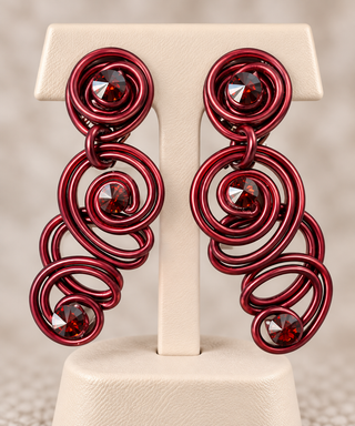Cabernet Swirls Statement Earrings