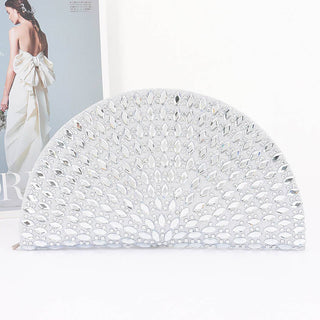 Rhinestone Half Moon Party Clutch