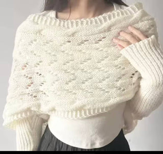 Wrap Sleeve Scarf Sweater