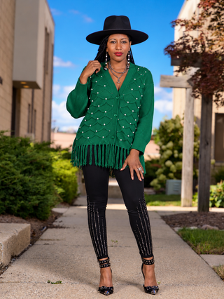 Emerald Fringe Benefits Sweater