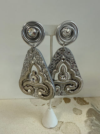 Moonlight Glitter & Frost Clip Earrings