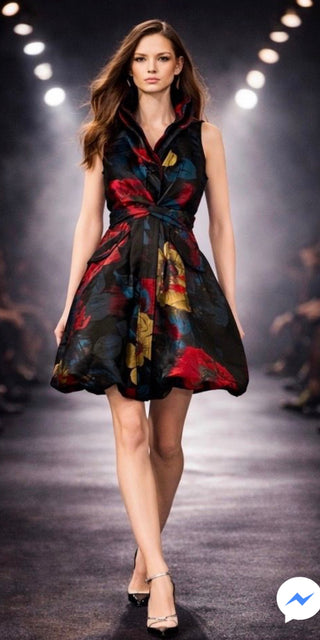Samuel Dong Brocade Bubble Dress