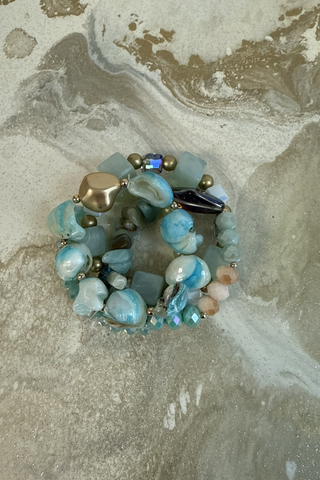 Blue Lagoon Charm Wrap Bracelet