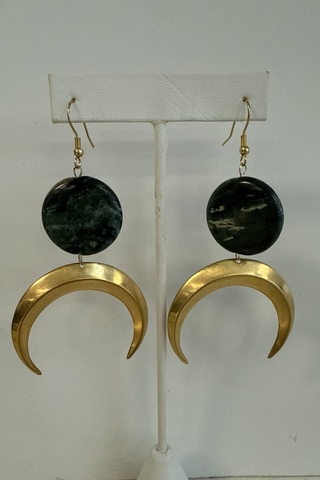 Midnight Crescent Drop Earrings