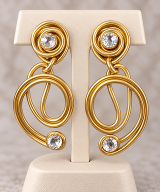 Golden Rhapsody Statement Earrings
