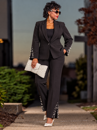 Commanding in Pearls Suit
