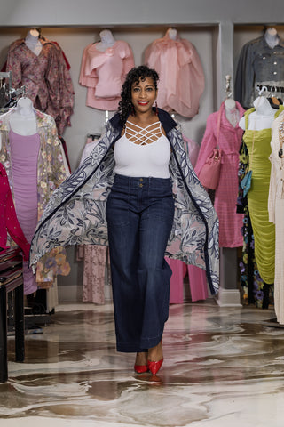 Samuel Dong Burnout Denim Coat/Dress