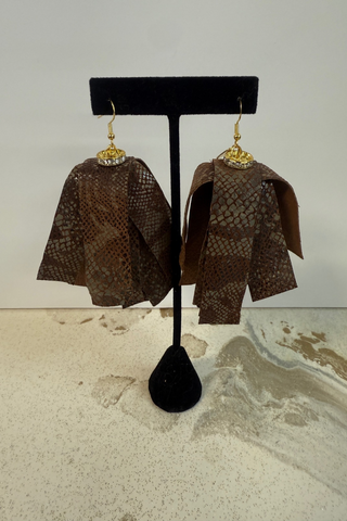 Crystal Fringe Tassel Leather Earring