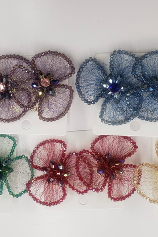 Mesh Glitter Flower Earring