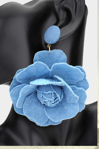 Denim Rose Society Earrings