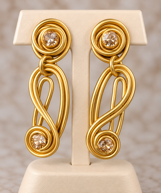 Golden Flourish "2" Statement Earrings