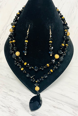 Black Diamond Necklace Set 🖤✨