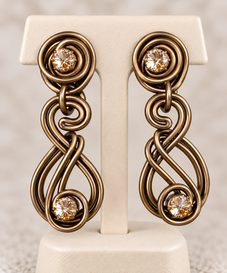 Liquid Bronze "2" Statement Earrings
