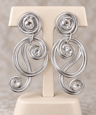 Silver Rhapsody Statement Earrings