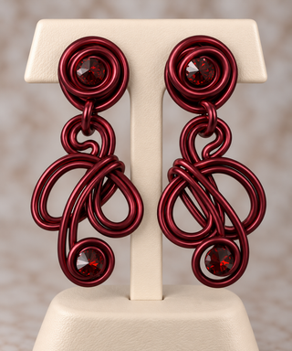 Cabernet Swirls "2" Statement Earrings