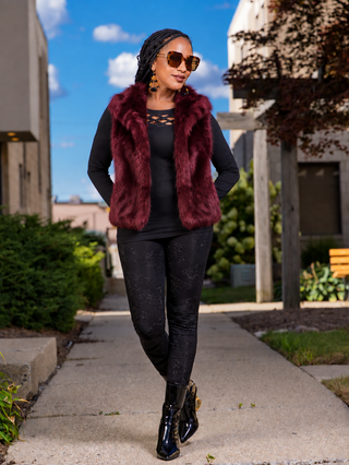Wine Not Faux Fur Vest 🍷