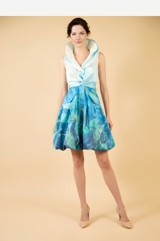 Samuel Dong's Printed Double Collared Bubble Dress - 2026 Colors