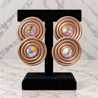 Rosé Reflections Statement Earrings