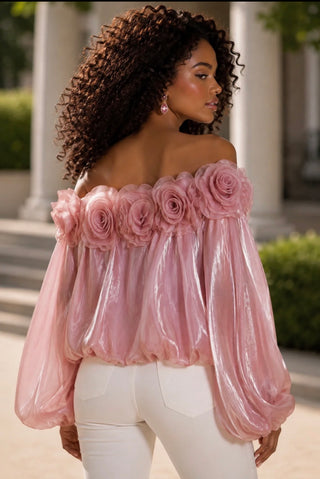 Rose Romance Off Shoulder Top 🌹🩷